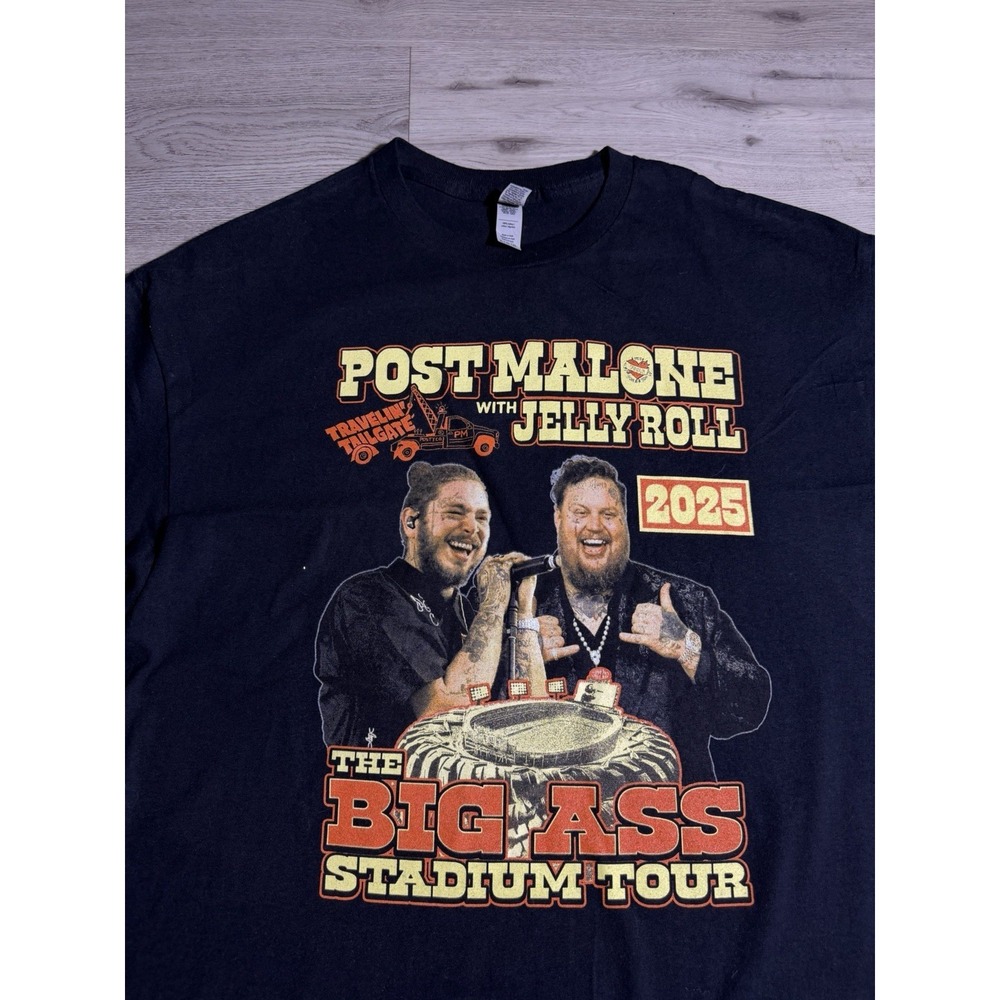 Post Malone Jelly Roll Tour T-Shirt 2025 Adult XL Big‎ Ass Stadium Tour Concert